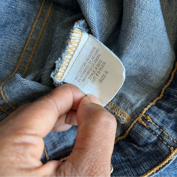 Vintage Y2K Apple bottoms pink apple pocket cropped denim jean jacket small - Picture 11 of 13